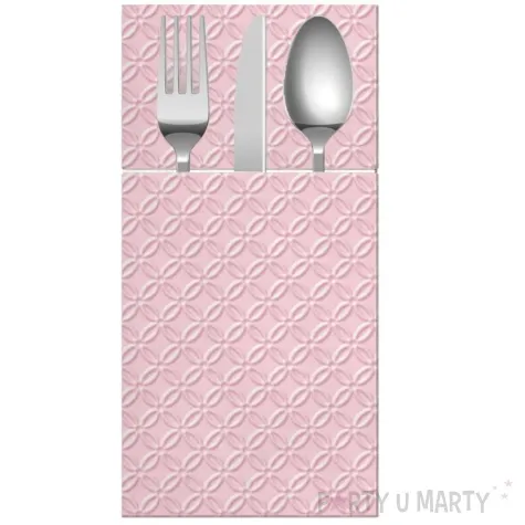 kieszonka na sztucce modern inspiration rozowy jasny paw 40 cm 16 szt