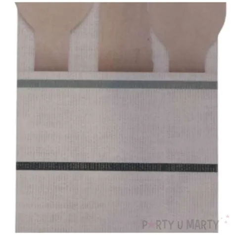 kieszonka na sztucce zielone paski botanical bezowa unique 16 x 7 5 cm 4 szt