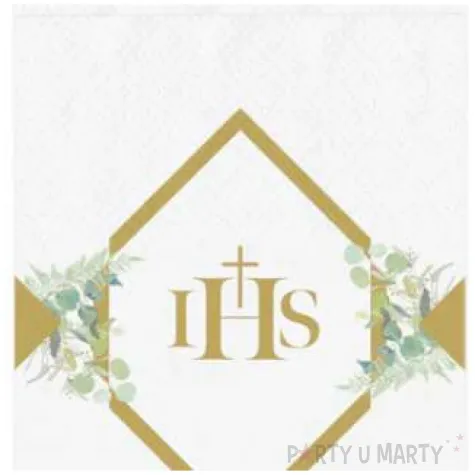 kieszonki na sztucce komunia swieta ihs eukaliptus partypal 40 cm 16 szt