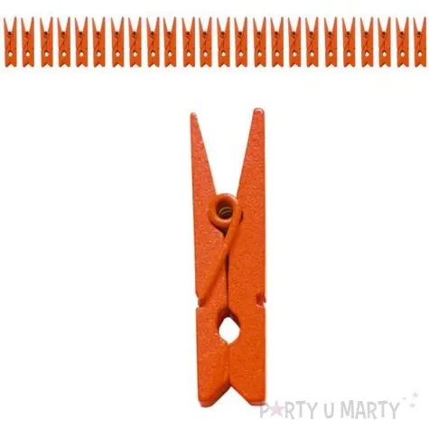 klamerki drewniane 2 5 cm pomaranczowe santex 24 szt