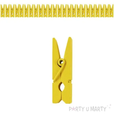 klamerki drewniane 2 5 cm zolte santex 24 szt