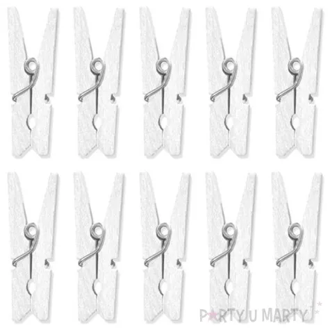 klamerki drewniane 3 5 cm biale 10 szt