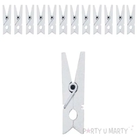 klamerki drewniane 3 5 cm biale santex 12 szt