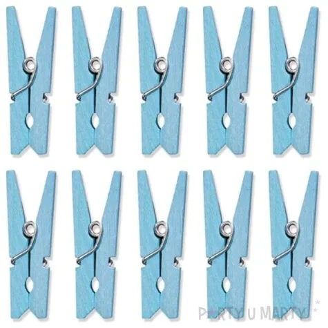 klamerki drewniane 3 5 cm blekitne 10 szt