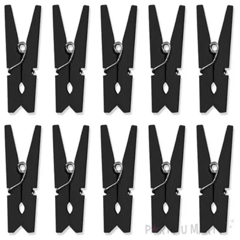 klamerki drewniane 3 5 cm czarne 10 szt