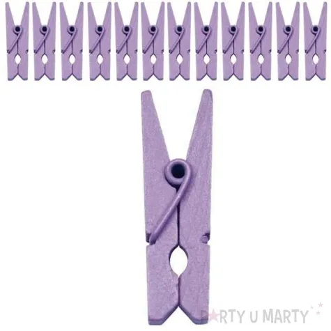klamerki drewniane 3 5 cm fioletowe santex 12 szt