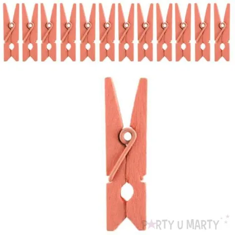 klamerki drewniane 3 5 cm koralowe santex 12 szt