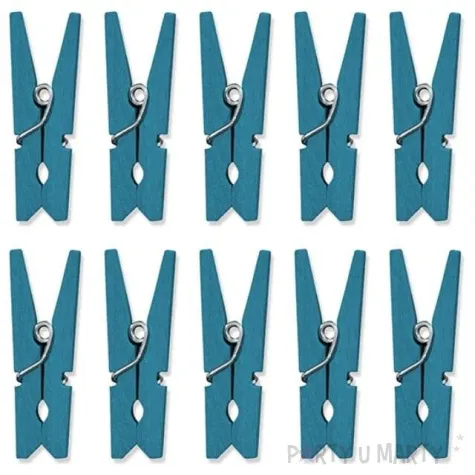 klamerki drewniane 3 5 cm niebieskie 10 szt