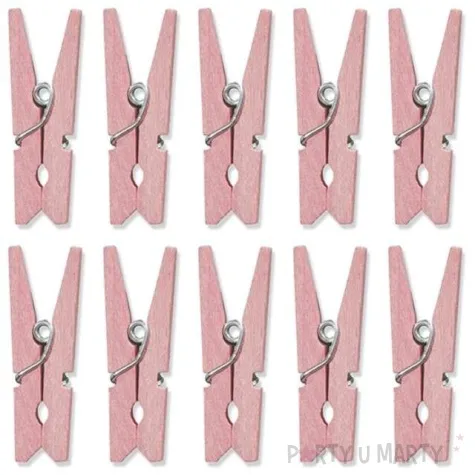 klamerki drewniane 3 5 cm rozowe 10 szt
