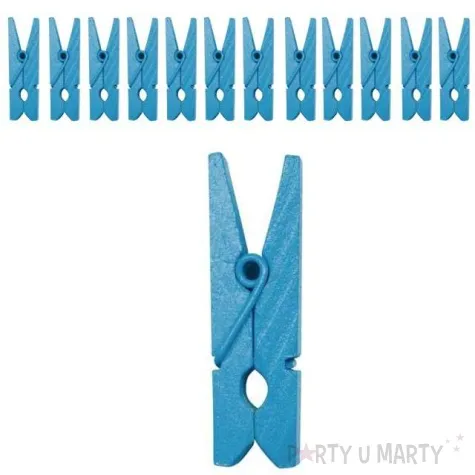 klamerki drewniane 3 5 cm turkusowe santex 12 szt