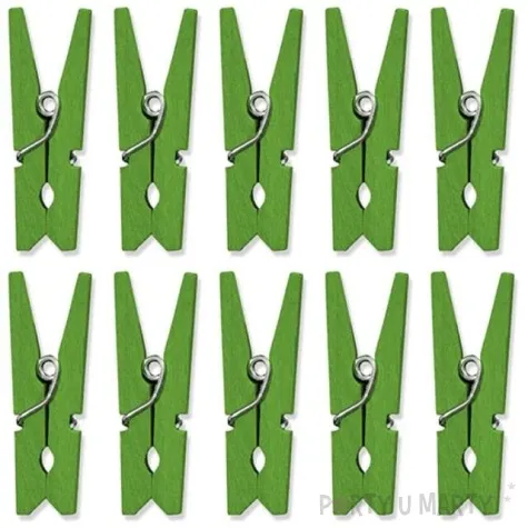 klamerki drewniane 3 5 cm zielone jabluszko 10 szt