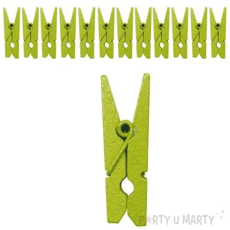 klamerki drewniane 3 5 cm zielone jasne santex 12 szt