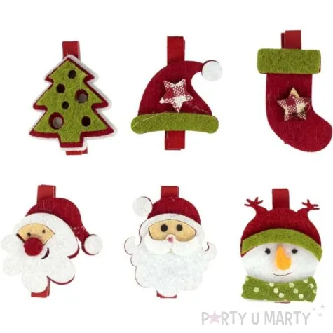 klamerki drewniane boze narodzenie titanum 6 szt