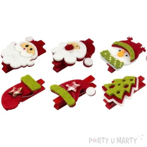 klamerki drewniane boze narodzenie titanum 6 szt