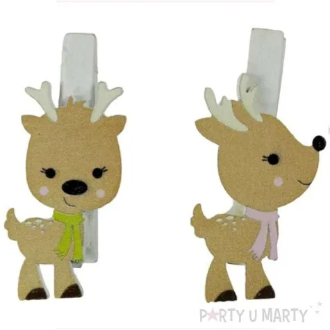 klamerki drewniane renifery titanum 4 szt