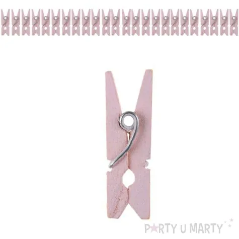 klamerki drewniane rozowy jasny santex 2 5 cm 24 szt