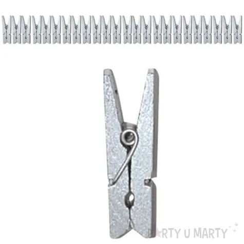 klamerki drewniane srebrne metaliczne santex 2 5 cm 24 szt