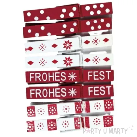 klamerki drewniane swiateczne titanum 8 szt