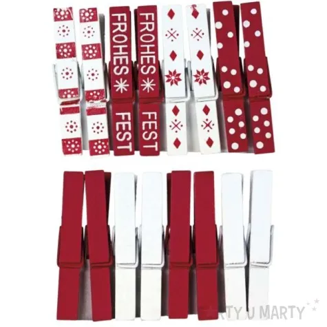 klamerki drewniane swiateczne titanum 8 szt