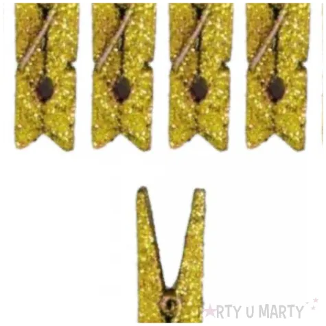 klamerki ozdobne brokatowe zlote titanum 8 szt