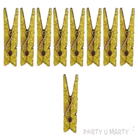 klamerki ozdobne brokatowe zlote titanum 8 szt