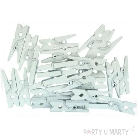 klamerki ozdobne drewniane 2 5 cm biale titanum 25 szt