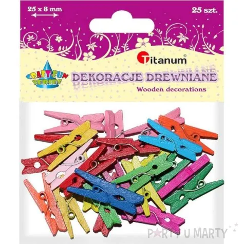 klamerki ozdobne drewniane 2 5 cm mix titanum 25 szt