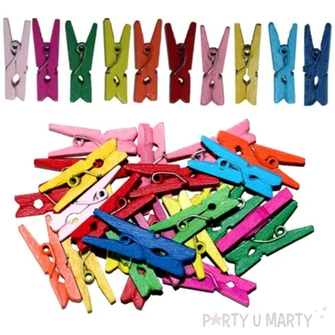 klamerki ozdobne drewniane 2 5 cm mix titanum 25 szt