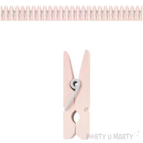 klamerki ozdobne drewniane 2 5 cm rozowe jasne titanum 25 szt