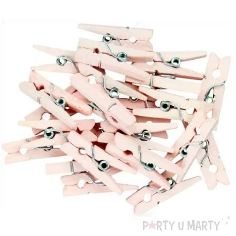 klamerki ozdobne drewniane 2 5 cm rozowe jasne titanum 25 szt