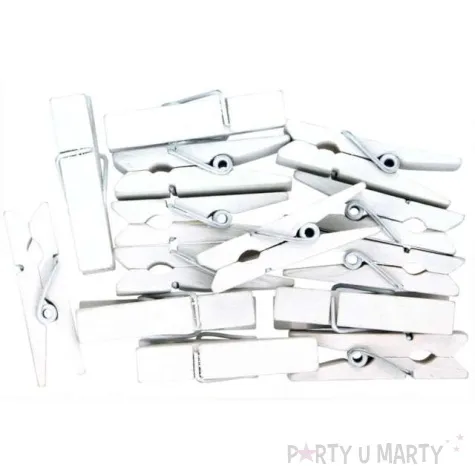 klamerki ozdobne drewniane 3 5 cm biale titanum 15 szt