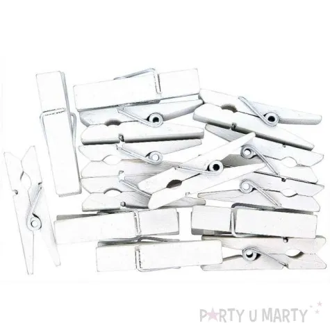 klamerki ozdobne drewniane 3 6 cm biale titanum 15 szt