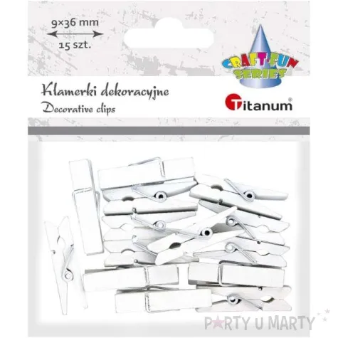 klamerki ozdobne drewniane 3 6 cm biale titanum 15 szt