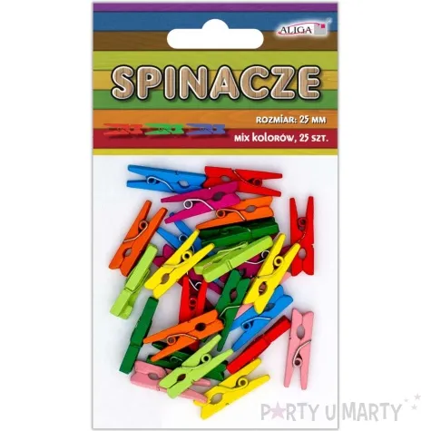 klamerki ozdobne drewniane kolorowe mix aliga 25 szt 2 5 cm