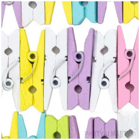 klamerki ozdobne drewniane pastelowe mix aliga 25 szt 2 5 cm