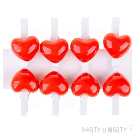 klamerki ozdobne drewniane serduszka aliga 8 szt 3 cm