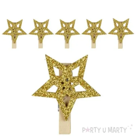 klamerki ozdobne gwiazdki zlote arpex 6 szt