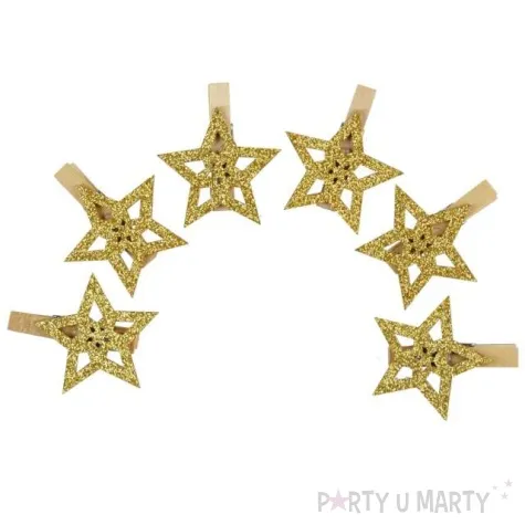 klamerki ozdobne gwiazdki zlote arpex 6 szt