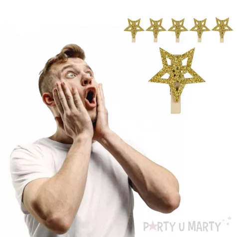 klamerki ozdobne gwiazdki zlote arpex 6 szt