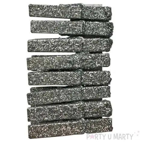 klamerki ozdobne metalik srebrne titanum 8 szt