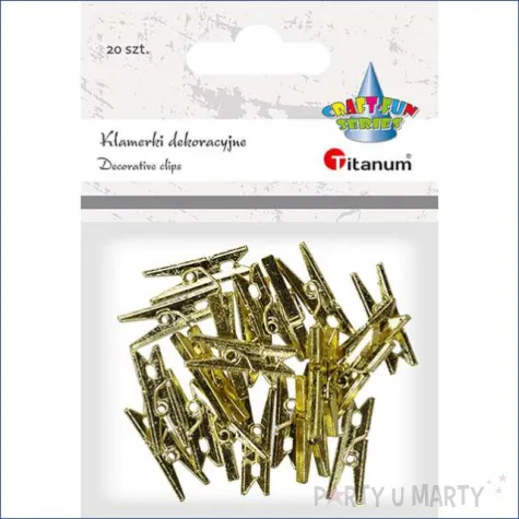 klamerki ozdobne metalik zlote titanum 20 szt