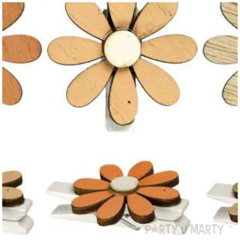 klamerki ozdobne pastelowe kwiatki titanum 6 szt