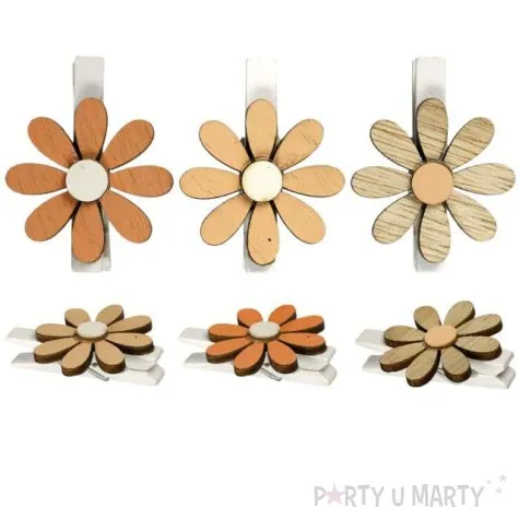 klamerki ozdobne pastelowe kwiatki titanum 6 szt