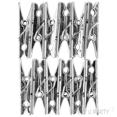 klamerki ozdobne plastikowe metaliczne mix srebrny 12 szt 3 5 cm