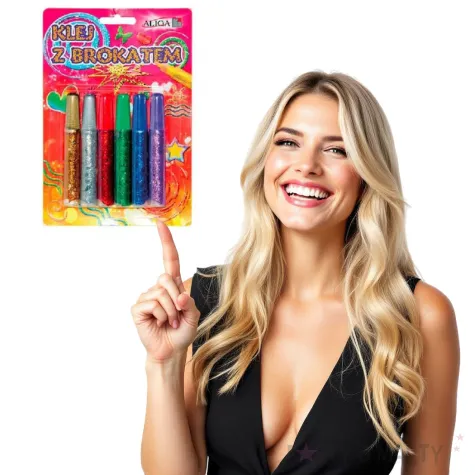 klej z brokatem zestaw mix 6 10 ml 6 szt aliga