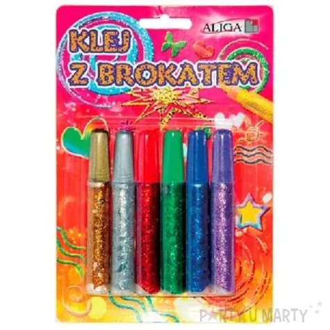 klej z brokatem zestaw mix 6 10 ml 6 szt aliga