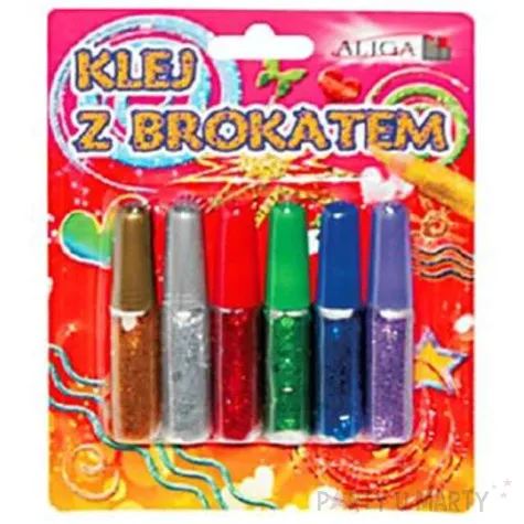 klej z brokatem zestaw mix 6 6 ml 6 szt aliga