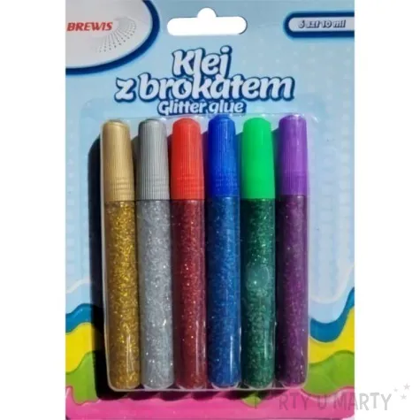klej z brokatem zestaw mix brewis 10 ml 6 szt