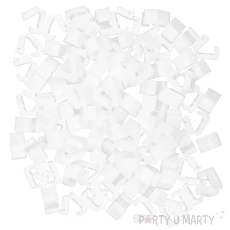 klipsy do zaciskania balonow bialy partypal 100 szt