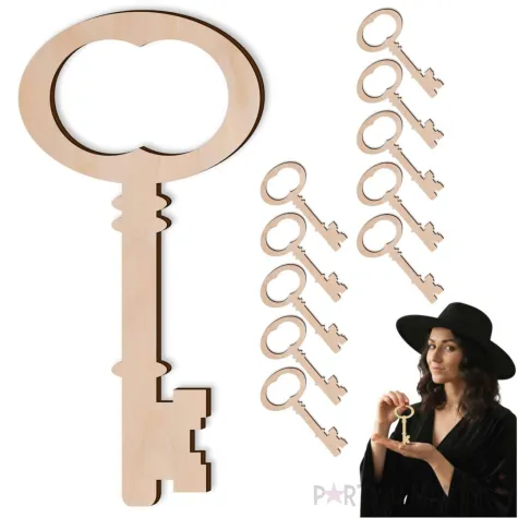 klucz do lania wosku andrzejki klucz 3 drewno 10 cm 10 szt